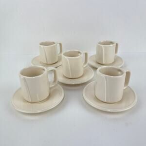 Vintage Claudia Shwide Espresso Cappachino Cup and Saucer 3.75 oz Set of 5